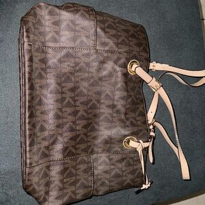 Brown Michael Kors tote with MK design